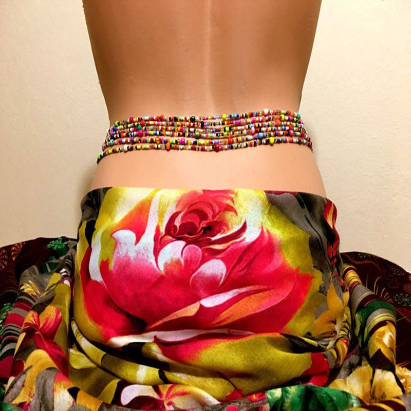 Ethnic Fashion Accessories - Women Layered Beaded Belly Chain Boho