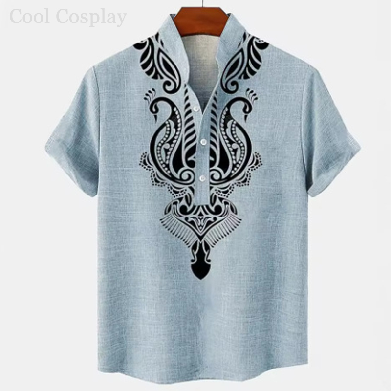 Male Retro Tops Henley Shirt M – Ethnic Fashion For Men recenzja i cena
