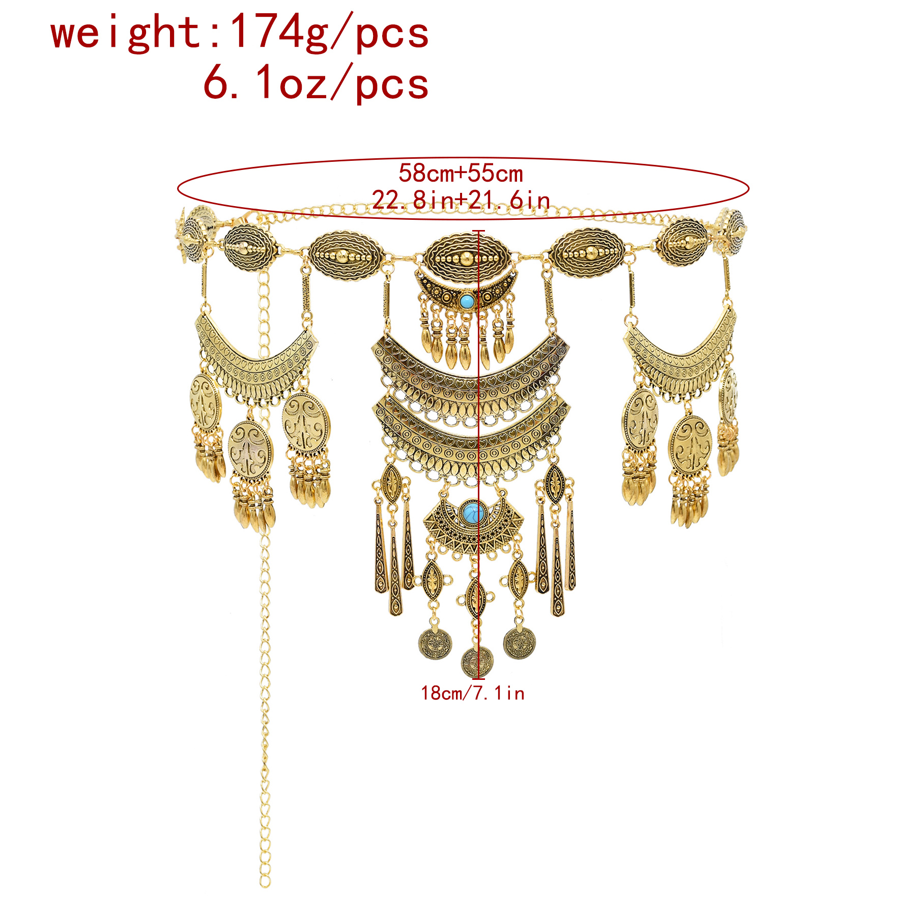 Kazakh-style antique golden al – Ethnic Fashion Accessories recenzja i cena