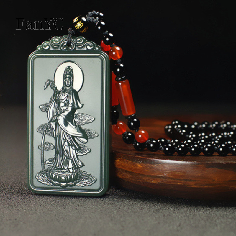 Natural Hetian Jade Qingyu Gua – Ethnic Fashion For Men recenzja i cena