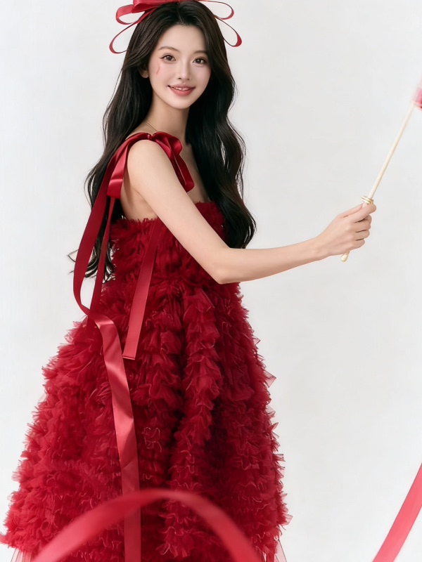Red Tulle Skirt Artistic Birth – Ethnic Fashion Studio recenzja i cena