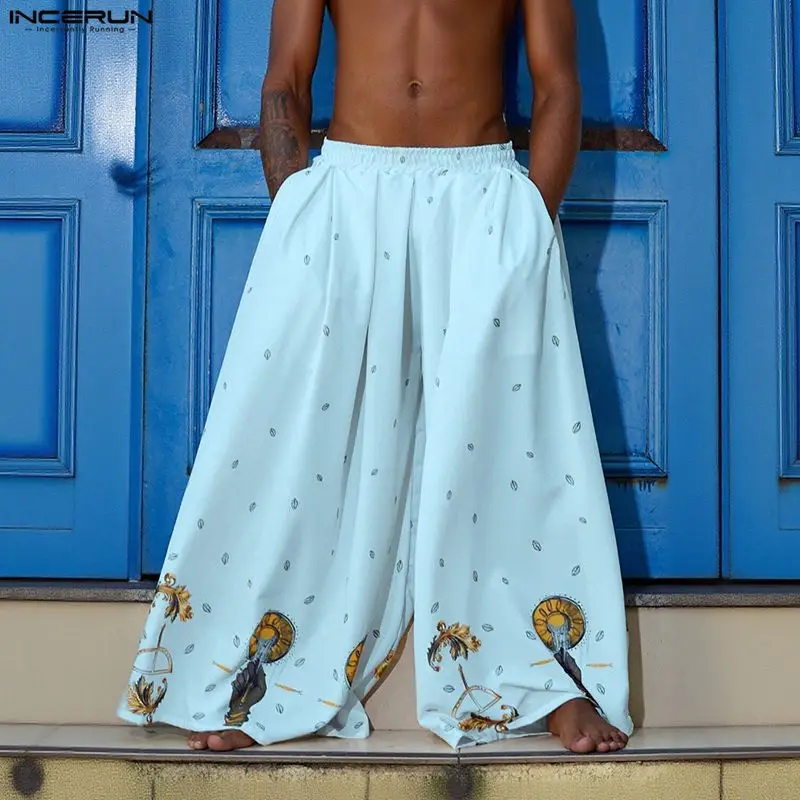 INCERUN Men Wide Leg Pants Pri – Ethnic Fashion For Men recenzja i cena