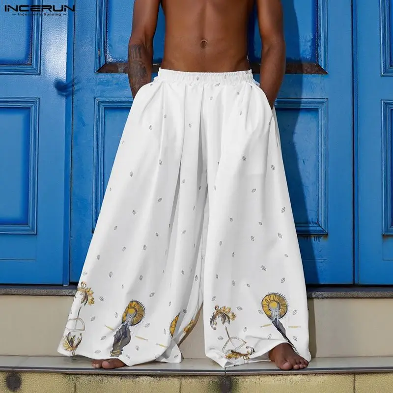 INCERUN Men Wide Leg Pants Pri – Ethnic Fashion For Men recenzja i cena
