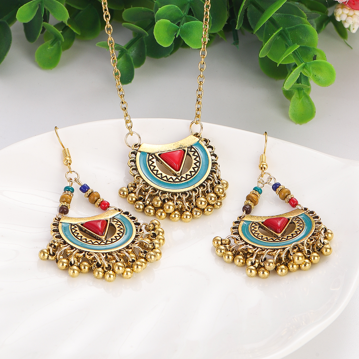 Ethnic Red Stone Necklace Earr – Ethnic Fashion Trends 2026 recenzja i cena