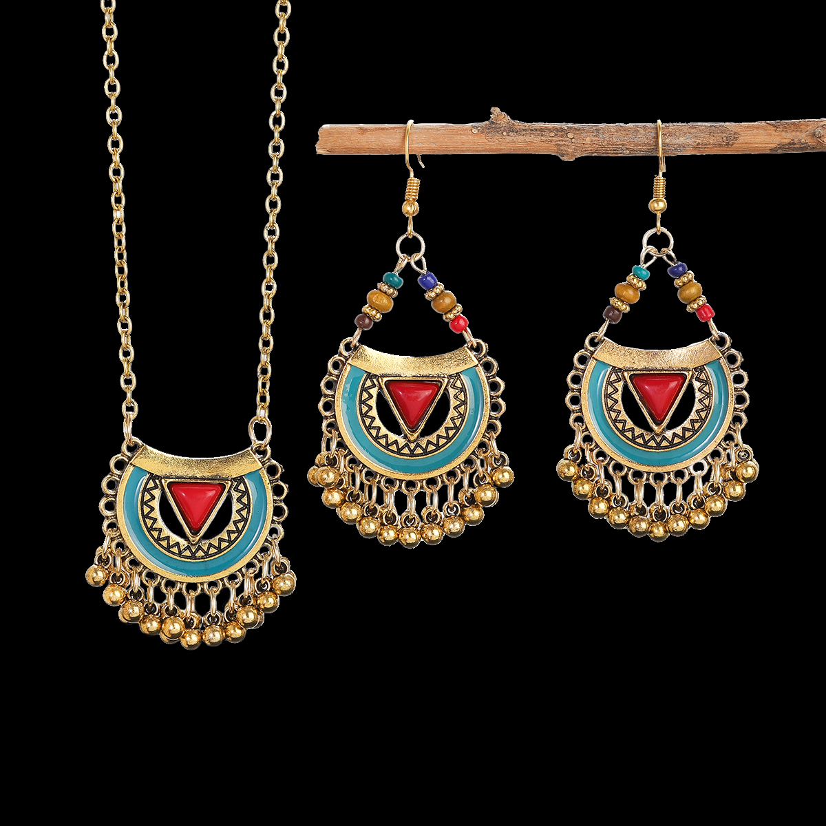 Ethnic Red Stone Necklace Earr – Ethnic Fashion Trends 2026 recenzja i cena