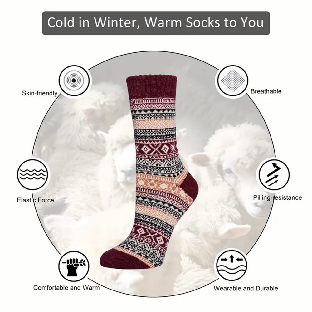 5 Pairs Autumn Winter Thick Wa – Winter Ethnic Fashion For Women recenzja i cena